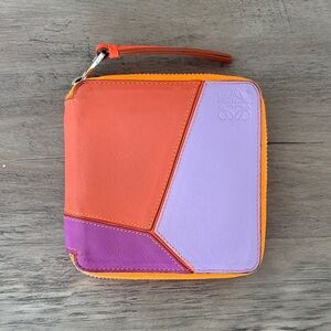 Loewe Orange and Purple Color Block Wallet